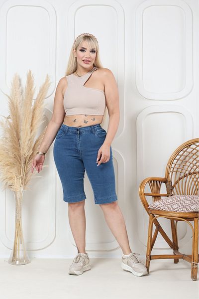 EYLÜLXXL Mother's Bermuda with Elastic Waist