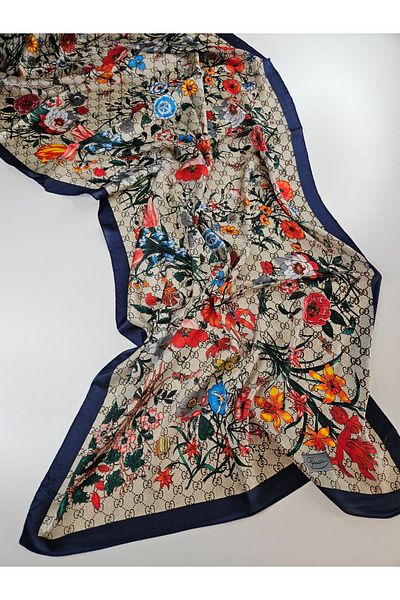 Webinay Home Flower Theme g Pattern Voile Silk Silk Scarf Hijab