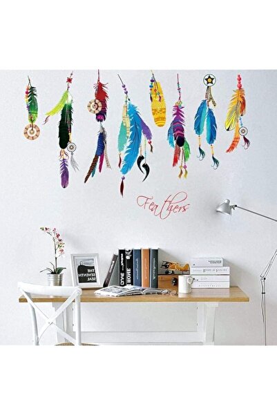 Generic Mumoo Bear Coloured Feathers Stickers Removable For Living Room Bedro...