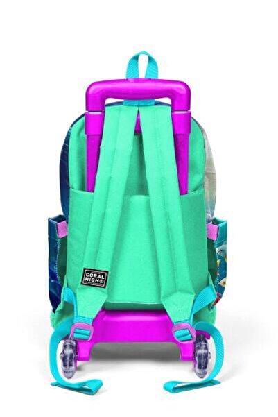 Coral High CORAL HİGH Kids Denizatı Desenli Çekçek Çantalı Çelik Termoslu Kız Çanta Seti-Beş Parçalı Set