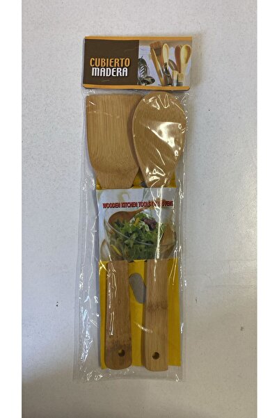 Fırsatlar Dünyası Natural Bamboo 2-Piece Serving Spoon Set – Salad and Food Serving Spoons