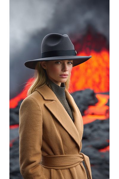 LAGRANZE Women's Stamped Fedora Hat
