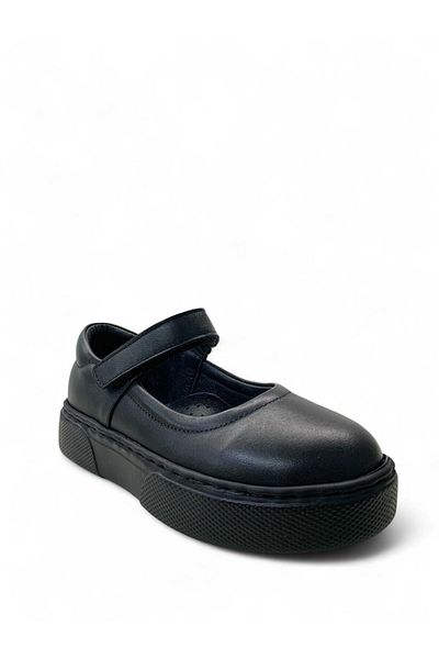 Tuğba Ortopedi 815 Orthopedic 100% Genuine Leather Lightweight Girls Preschool Black Ballerinas