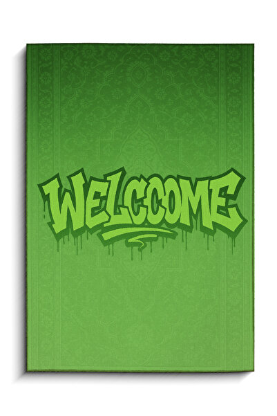 Rugs Modern Halı MOSSO Πράσινο Μοτίβο με Θέμα και Υφαντό Σχέδιο με Κείμενο We...