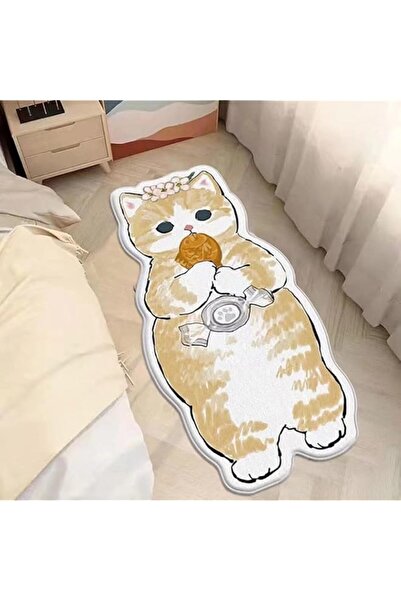 Generic سجادة أرضية للأطفال من LekLai، سجادة كرتونية لطيفة على شكل قطة لغرفة ...