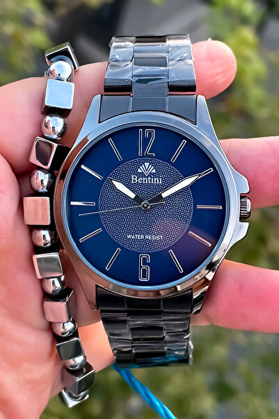 Bentini New Season Silver Color Steel Cord Men's Watch and Bracelet Father's Day Valentine's Day Gift