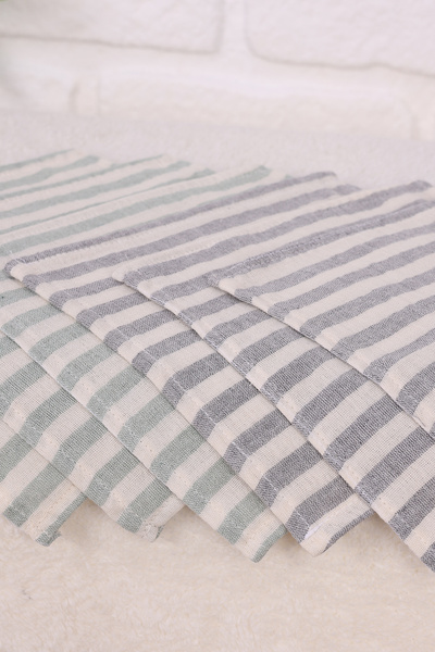 jn junenext 6 Pieces Striped Muslin Baby Mouth Wipes 100% Cotton Double Layer Muslin