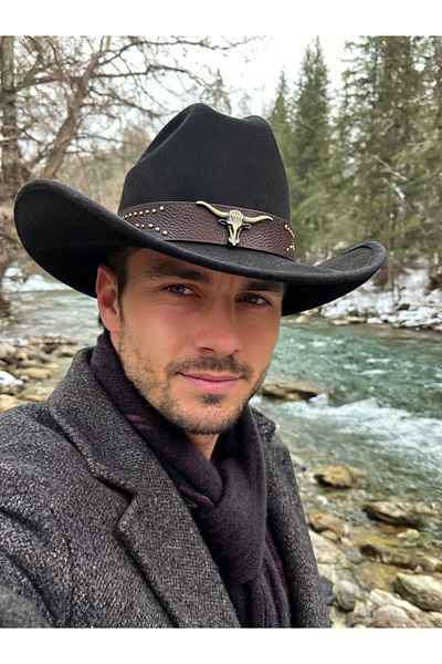 LAGRANZE Men's Stamped Cowboy Hat