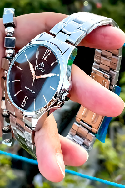 Bentini New Season Silver Color Steel Cord Men's Watch and Bracelet Father's Day Valentine's Day Gift