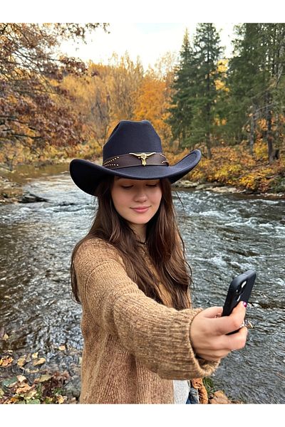 LAGRANZE Women's Stamp Cowboy Hat
