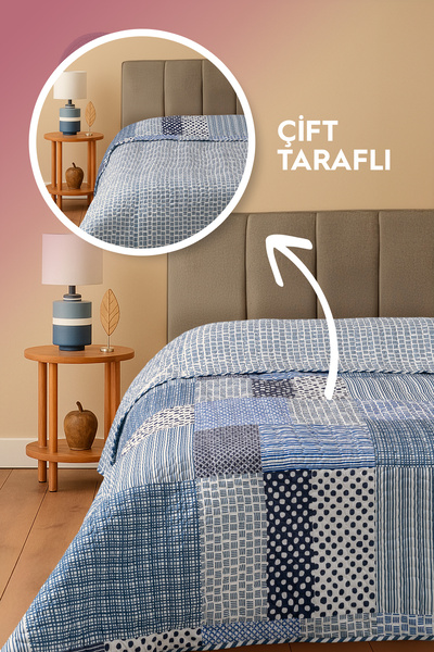 BELENAY HOME Briva Double Sided Multi-Purpose Double Bedspread 195 X 220 cm