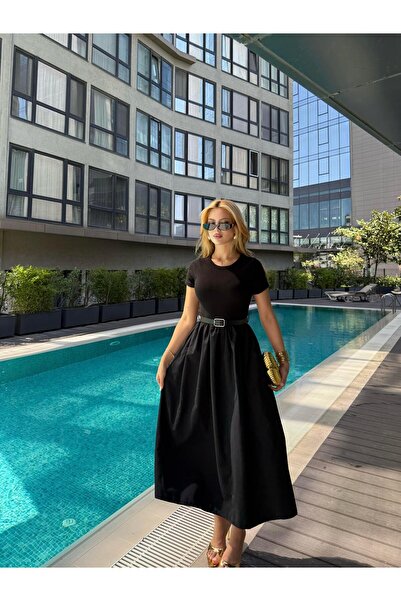 Angel Mia فستان ماريا بحزام أسود