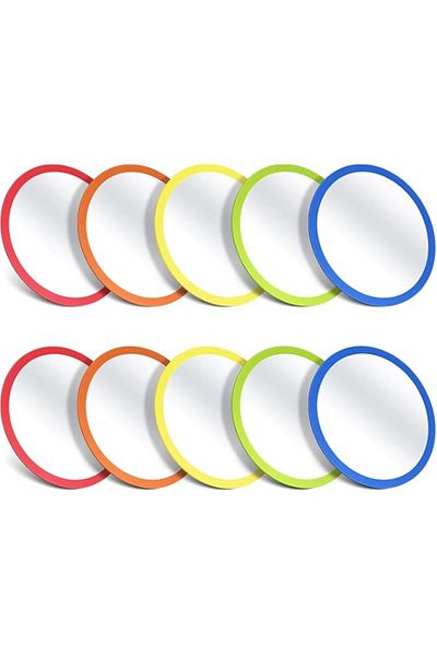 Generic YelaJoy 5 Pcs Small Mirrors for Kids Toddler 6 x 6 Inches Round Plastic Safe Shatter Proof Mirrors