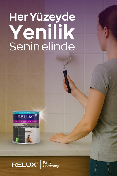 Relux Paint Fayans Boyası – Astarsız ve Vernik Gerektirmez, Parlak, Kimyasal Dayanıklı, Mermer, Ahşap, Metal