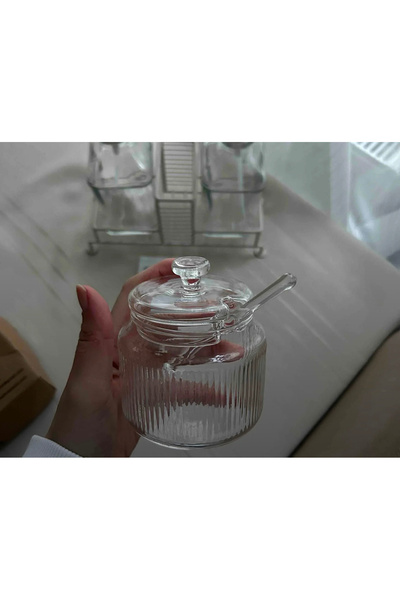 İPEKYOLU PAZRLAMA Cam Kaşıklı Şekerlik/Reçellik