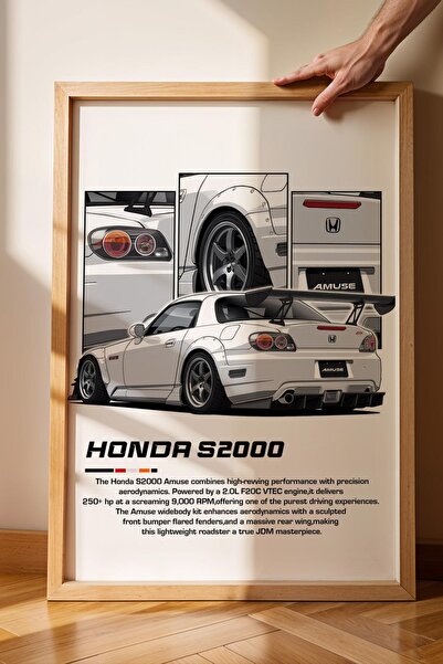 Saturn S 2000 Çerçeveli Tablo - Honda Car Poster