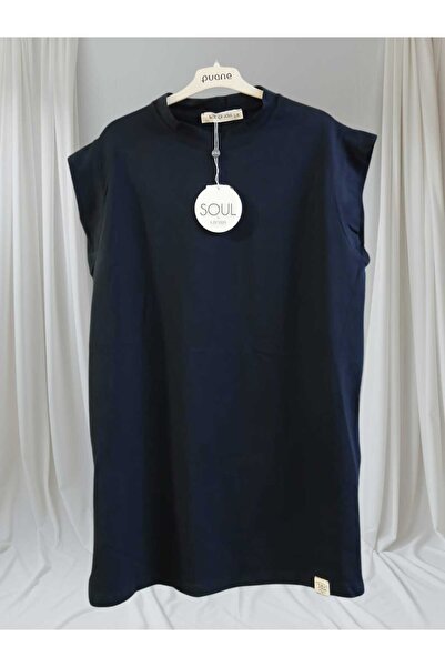 Soul Women's Crew Neck Organic Cotton Zero Sleeve Navy Dark Navy Blue Underwear 30725