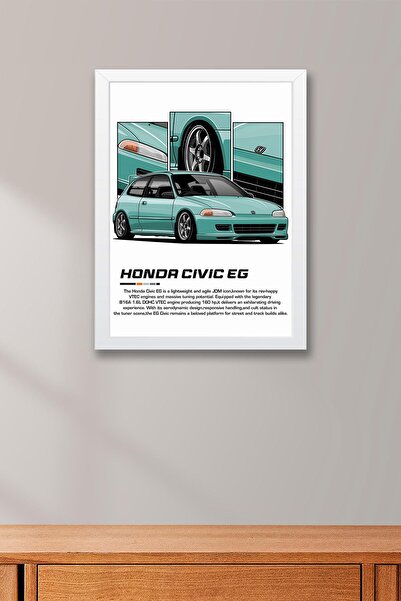Saturn Civic EG Tabel cu cadru - Poster Honda Car