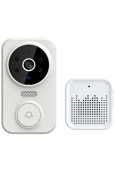 TECHSTAR ® M8 Tuya Smart Doorbell, 1080P, 2.4G WIFI, 800 mAh, DC5V/2A, Night Vision, IP 65, White