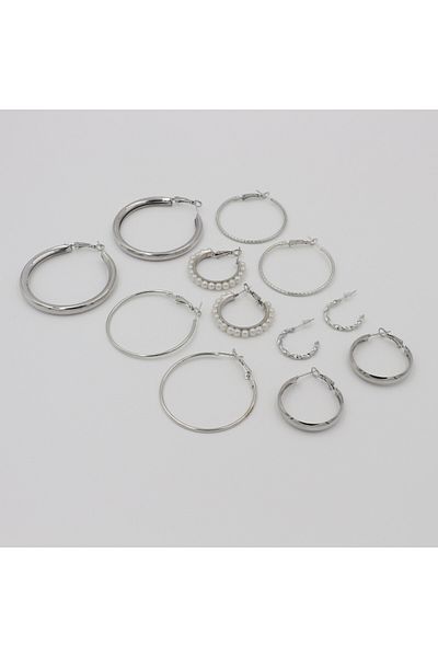 Retrovy Store Luna Collection 6 Pair Hoop Earrings