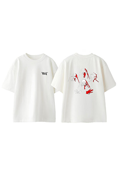 THEWERT T-shirt oversize alb din bumbac cu imprimare pe spate Star Wars 4 Design