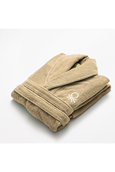 Benetton Bathrobe Beige 100% Cotton