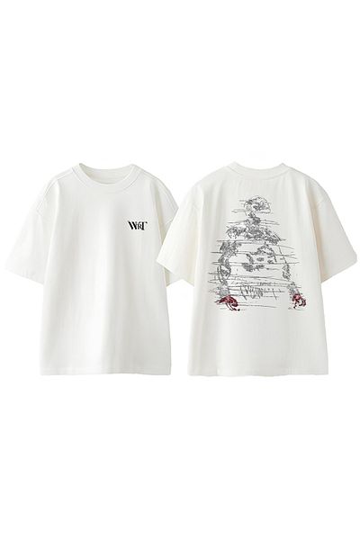 THEWERT Mike Tyson 1 Design Back Printed Cotton White Oversize T-Shirt