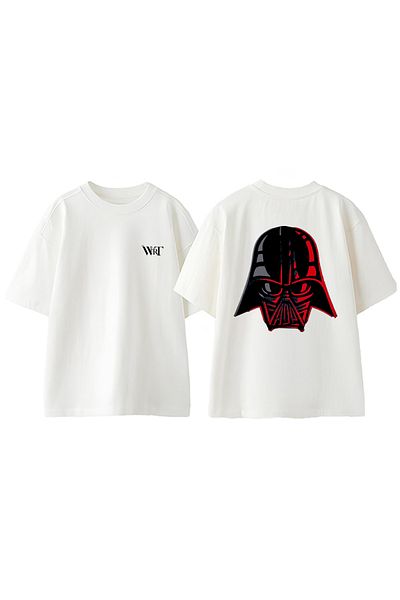 THEWERT Star Wars Dart Vader 10 Design Back Printed Cotton White Oversize T-Shirt