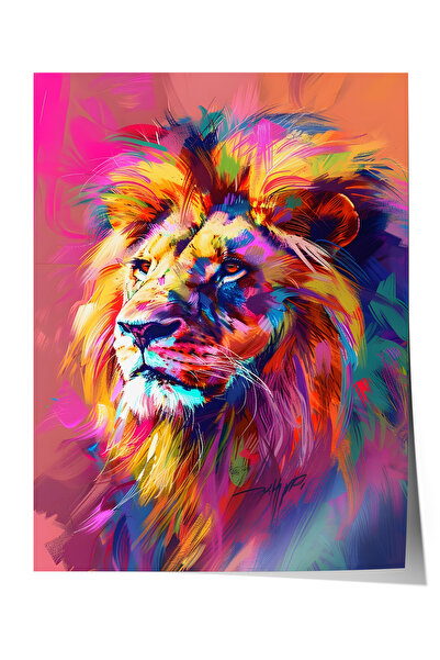 Zestia Αφίσα χωρίς πλαίσιο, Πολύχρωμο πορτρέτο λιονταριού, Αφίσα διακόσμησης ...