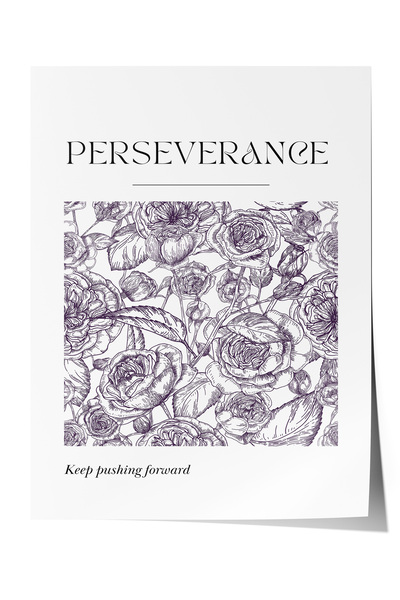 Zestia Poster fără ramă, Desen cu flori simbolizând perseverența, Poster deco...