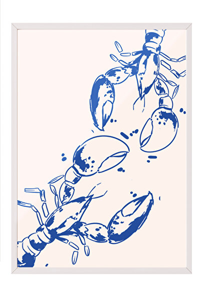 Zestia Tablou înrămat alb, Crabi minimalisti, Poster decorativ pentru dormito...