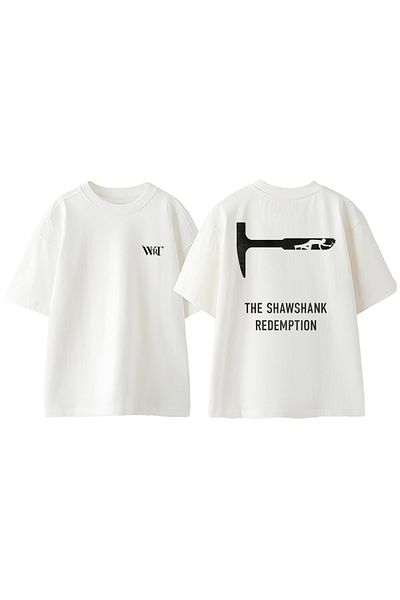 THEWERT Shawshank Redemption 1 Design Back Printed Cotton White Oversize T-Shirt