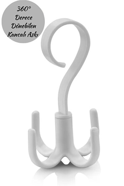 Hilamingo Home 360° Döner Kancalı Askı Atkı Sırt Çantası Şapka Kravat Ayakkab...