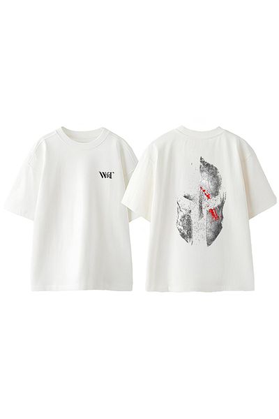 THEWERT Spartan 9 Design Back Printed Cotton White Oversize T-Shirt