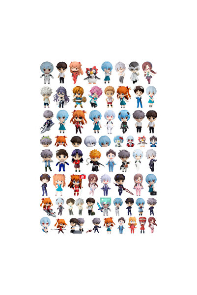 Ororabutik 65 Pieces Evangelion Chibi Anime Sticker Set - Sticker Set Sketchbook