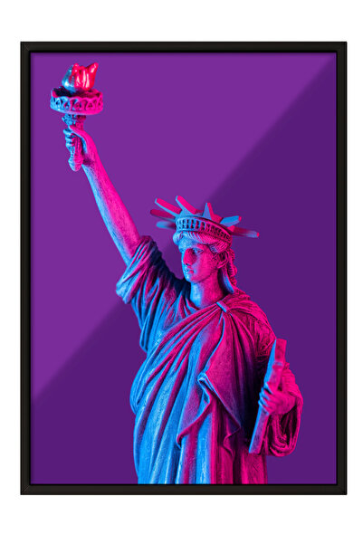 Zestia Tablou înrămat negru, Statuia Libertății, Poster decorativ pentru biro...