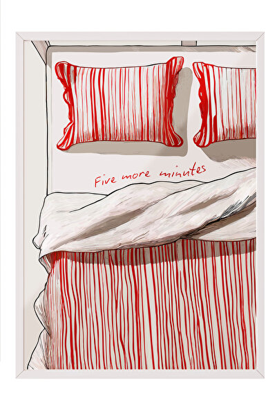 Zestia Tablou cu ramă albă, ilustrație cu husă de pilota roșie, poster decora...