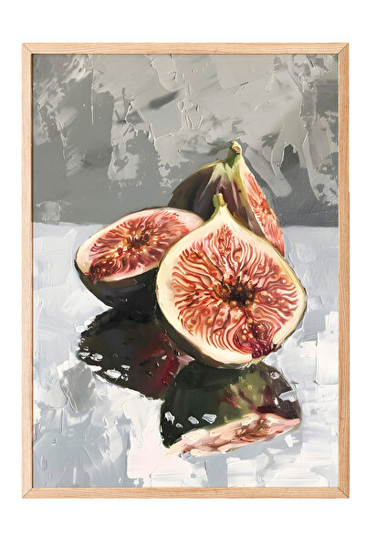 Zestia Tablou cu ramă din lemn, fotografie cu fructe de smochin, poster decor...