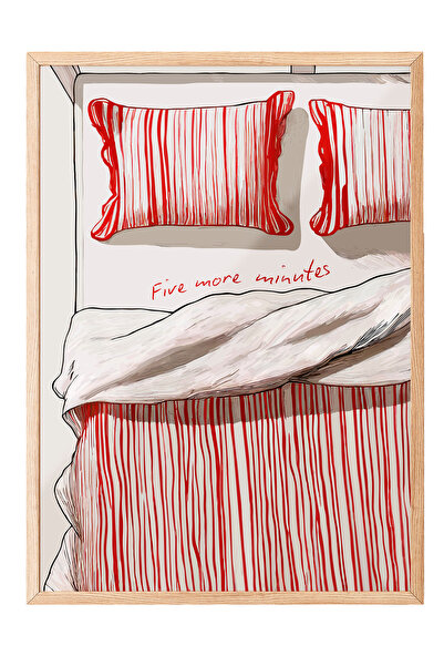 Zestia Tablou cu ramă din lemn, ilustrație cu husă de pilota roșie, poster de...