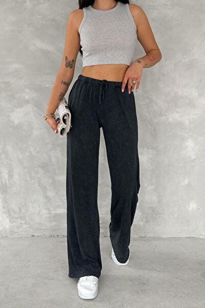 Noa Noa Kadın Siyah Bağcıklı Rahat Pantolon – Günlük Sokak Stili