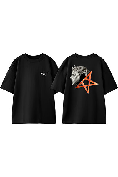 THEWERT Dizajn maske bezimenskog gula nazad Štampano Pamuk crna Oversize kroj...