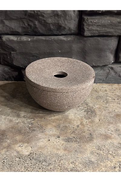 Polen Stone Natural Stone Lid Ashtray – 13X8 cm