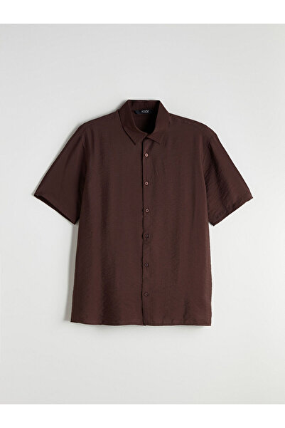 LC Waikiki Ανδρικό πουκάμισο με κοντό μανίκι βισκόζης κανονικής εφαρμογής