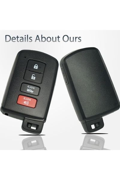 TECHSTAR Carcasă cheie auto cu 4 butoane, compatibilă cu Toyota Camry, Corolla, RAV4, Highlander, Avalon –