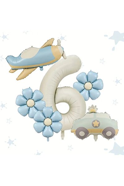 DÜVENCİ TİCARET Set de baloane cu tematică de avion, mașină de poliție, baloa...