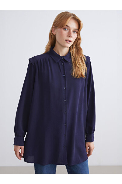 LC Waikiki Navy Blue Oversize Women's Shirt Tunic