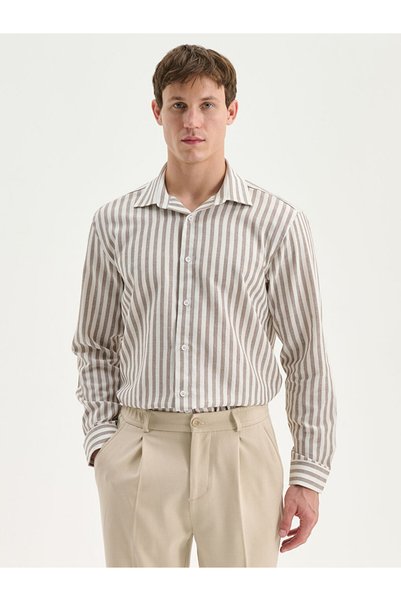 LC Waikiki Lcw Visionregular Fit Long Sleeve Striped Men's Shirt