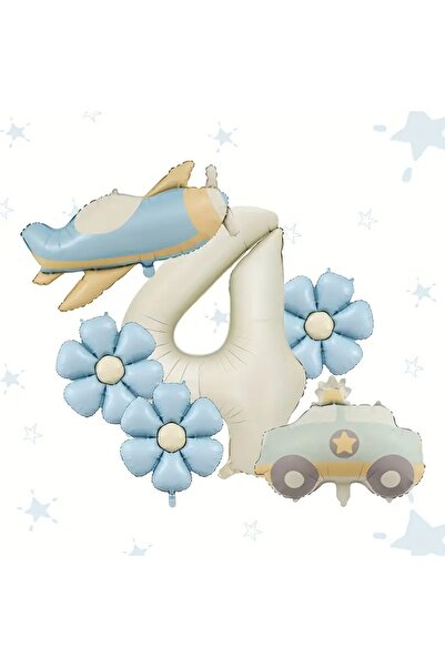 DÜVENCİ TİCARET Set de baloane cu tematică de avion, mașină de poliție, baloa...