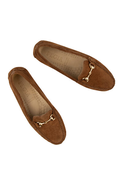 Pegia Hakiki Süet Kadın Tokalı Loafer 700914