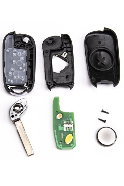 TECHSTAR Cheie auto complet programabilă, tip cuțit, 3 butoane, compatibilă cu Opel Astra K